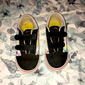 Rainbow check vans for toddler girls